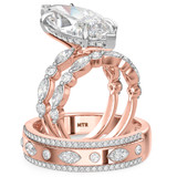 Photo of Stacy 7 1/5 ct tw. Lab Grown Diamond Marquise Solitaire Trio Set 10K Rose Solid Gold [BT2451R-O495]