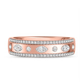 Photo of Stacy 7 1/5 ct tw. Lab Grown Diamond Marquise Solitaire Trio Set 10K Rose Solid Gold [BT2451RM]