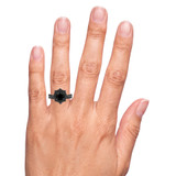 Photo of Melda 2 1/5 CT. T.W. Black Diamond Round Solitaire Bridal Set 10K Rose Solid Gold [BR2639R-C000] [HT-2]