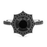 Photo of Melda 1 7/8 ct tw. Black Diamond Round Solitaire Engagement Ring 10K White Solid Gold [BT2639WE-C000]