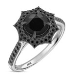 Photo of Melda 1 7/8 ct tw. Black Diamond Round Solitaire Engagement Ring 10K White Solid Gold [BT2639WE-C000]