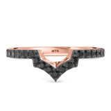 Photo of Melda 1 1/8 ct tw. Black Diamond Wedding Band Set 10K Rose Solid Gold [BT2639RL]