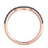Photo of Melda 1 1/8 ct tw. Black Diamond Wedding Band Set 10K Rose Solid Gold [BT2639RL]