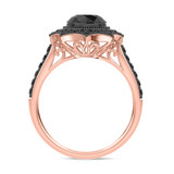 Photo of Melda 3 ct tw. Black Diamond Round Solitaire Trio Set 10K Rose Solid Gold [BT2639RE-C000]