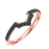 Photo of Melda 3 ct tw. Black Diamond Round Solitaire Trio Set 10K Rose Solid Gold [BT2639RL]