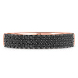 Photo of Melda 3 ct tw. Black Diamond Round Solitaire Trio Set 10K Rose Solid Gold [BT2639RM]