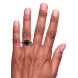 Photo of Melda 3 ct tw. Black Diamond Round Solitaire Trio Set 10K Rose Solid Gold [BR2639R-C000] [HT-3]