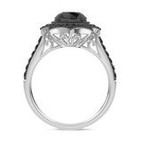 Photo of Melda 2 1/5 CT. T.W. Black Diamond Round Solitaire Bridal Set 10K White Solid Gold [BT2639WE-C000]