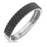 Photo of Melda 1 1/8 ct tw. Black Diamond Wedding Band Set 10K White Solid Gold [BT2639WM]