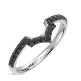 Photo of Melda 5/8 ct tw. Black Diamond Same Sex Ladies Band Set 10K White Solid Gold [BT2639WL]