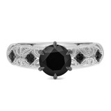 Photo of Tosca 1 2/3 ct tw. Black Diamond Round Solitaire Engagement Ring 10K White Solid Gold [BT2642WE-C000]