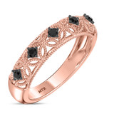 Photo of Tosca 1/5 ct tw. Black Diamond Ladies Band 14K Rose Solid Gold [BT2642RL]