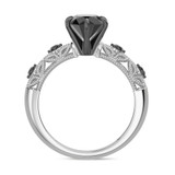 Photo of Tosca 1 7/8 Carat T.W. Black Diamond Round Solitaire Bridal Set 10K White Solid Gold [BT2642WE-C000]