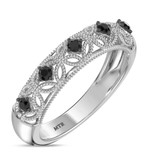 Photo of Tosca 1 7/8 Carat T.W. Black Diamond Round Solitaire Bridal Set 10K White Solid Gold [BT2642WL]