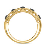 Photo of Tosca 2 1/10 ct tw. Black Diamond Round Solitaire Trio Set 10K Yellow Solid Gold [BT2642YL]