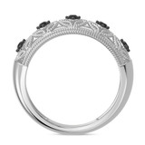 Photo of Tosca 3/8 ct tw. Black Diamond Wedding Band Set 10K White Solid Gold [BT2642WM]