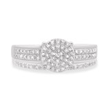 Photo of Otto 1/2 CT. T.W. Diamond Round Cluster Bridal Set 14K White Gold Vermeil [BR2490W-C000]