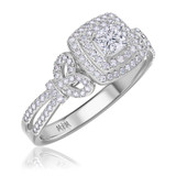 Photo of Sadie 1 Carat T.W. Diamond Princess Solitaire Bridal Set 14K White Gold Vermeil [BT2650WE-C000]