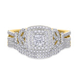 Photo of Sadie 1 CT. T.W. Diamond Princess Solitaire Bridal Set 14K Yellow Gold Vermeil [BR2650Y-C000]