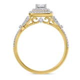 Photo of Sadie 1 CT. T.W. Diamond Princess Solitaire Bridal Set 14K Yellow Gold Vermeil [BT2650YE-C000]