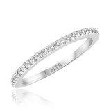 Photo of Breanna 3/8 ct tw. Diamond Wedding Band Set 14K White Gold Vermeil [BT1428WL]