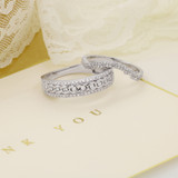 Photo of Sadie 1 ct tw. Diamond Wedding Band Set 14K White Gold Vermeil [WB2650W]