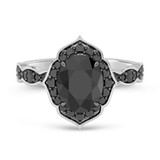 Photo of Merola 3 1/3 ct tw. Black Diamond Oval Solitaire Trio Set 14K White Solid Gold [BT2653WE-C000]