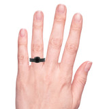 Photo of Rylee 4 1/5 ct tw. Black Diamond Cushion Solitaire Trio Set 14K Rose Solid Gold [BR2655R-C000] [HT]