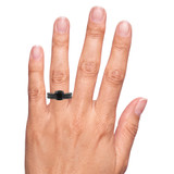 Photo of Rylee 4 1/5 ct tw. Black Diamond Cushion Solitaire Trio Set 14K Rose Solid Gold [BR2655R-C000] [HT-2]