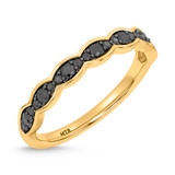 Photo of Merola 3 1/3 ct tw. Black Diamond Oval Solitaire Trio Set 10K Yellow Solid Gold [BT2653YL]