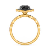Photo of Merola 2 2/3 ct tw. Black Diamond Oval Solitaire Engagement Ring 10K Yellow Solid Gold [BT2653YE-C000]