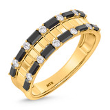 Photo of Zilvi 1 3/4 ct tw. Black Diamond Same Sex Mens Band Set 14K Yellow Solid Gold [BT2654YM]