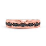 Photo of Merola 5/8 ct tw. Black Diamond Wedding Band Set 10K Rose Solid Gold [BT2653RM]