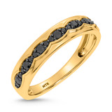 Photo of Merola 3/8 ct tw. Black Diamond Mens Band 10K Yellow Solid Gold [BT2653YM]