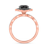 Photo of Merola 2 7/8 Carat T.W. Black Diamond Oval Solitaire Bridal Set 14K Rose Solid Gold [BT2653RE-C000]
