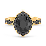 Photo of Merola 2 7/8 Carat T.W. Black Diamond Oval Solitaire Bridal Set 10K Yellow Solid Gold [BT2653YE-C000]