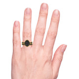 Photo of Merola 2 7/8 Carat T.W. Black Diamond Oval Solitaire Bridal Set 10K Yellow Solid Gold [BR2653Y-C000] [HT]