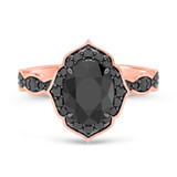 Photo of Merola 3 1/3 ct tw. Black Diamond Oval Solitaire Trio Set 14K Rose Solid Gold [BT2653RE-C000]