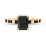 Photo of Zilvi 2 3/4 ct tw. Black Diamond Emerald Solitaire Engagement Ring 14K Yellow Solid Gold [BT2654YE-C000]