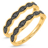 Photo of Merola 1/2 ct tw. Black Diamond Same Sex Ladies Band Set 10K Yellow Solid Gold [WL2653Y]