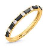 Photo of Zilvi 1 1/3 ct tw. Black Diamond Wedding Band Set 14K Yellow Solid Gold [BT2654YL]