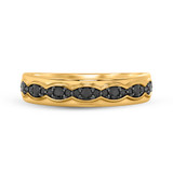 Photo of Merola 3/4 ct tw. Black Diamond Same Sex Mens Band Set 10K Yellow Solid Gold [BT2653YM]