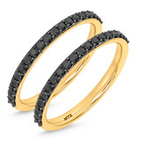 Photo of Nele 2/3 ct tw. Black Diamond Same Sex Ladies Band Set 10K Yellow Solid Gold [WL2651Y]