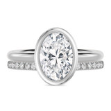 Photo of Niu 3 1/7 ct tw. Lab Grown Diamond Oval Solitaire Bridal Set 10K White Solid Gold [BR1919W-I295]