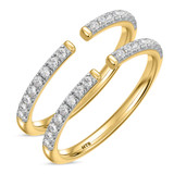 Photo of Niu 3/8 ct tw. Lab Grown Diamond Same Sex Ladies Band Set 10K Yellow Solid Gold [WL2660Y]