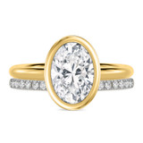 Photo of Niu 3 1/7 ct tw. Lab Grown Diamond Oval Solitaire Bridal Set 10K Yellow Solid Gold [BR1919Y-I295]