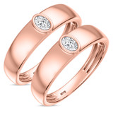 Photo of Niu 1/2 ct tw. Lab Grown Diamond Same Sex Mens Band Set 10K Rose Solid Gold [WM2660R]
