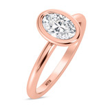 Photo of Niu 1 3/8 ct tw. Lab Grown Diamond Oval Solitaire Trio Set 14K Rose Solid Gold [BT1918RE-I095]