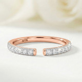Photo of Niu 3/8 ct tw. Lab Grown Diamond Same Sex Ladies Band Set 10K Rose Solid Gold [BT2660RL]