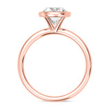 Photo of Niu 2 1/7 ct tw. Lab Grown Diamond Oval Solitaire Bridal Set 14K Rose Solid Gold [BT2660RE-I195]